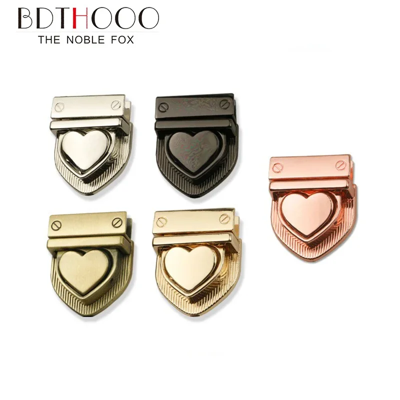 10/20/50 Sets  32 * 28mm Metal Swivel Lock Heart Lock Handbag Women's Bag Twist Lock Buckle Diy Luggage Hardware Accessories