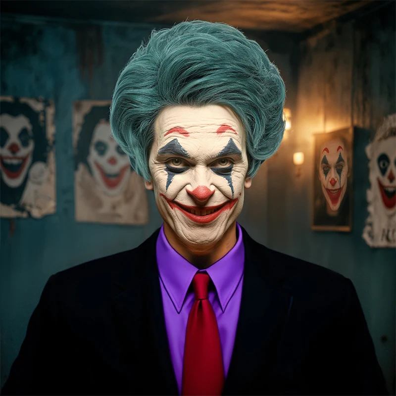 Мужской зеленый короткий чехол на голову на Хэллоуин для косплея, аниме-парик клоуна для выступления на сцене, парик из синтетического волокна