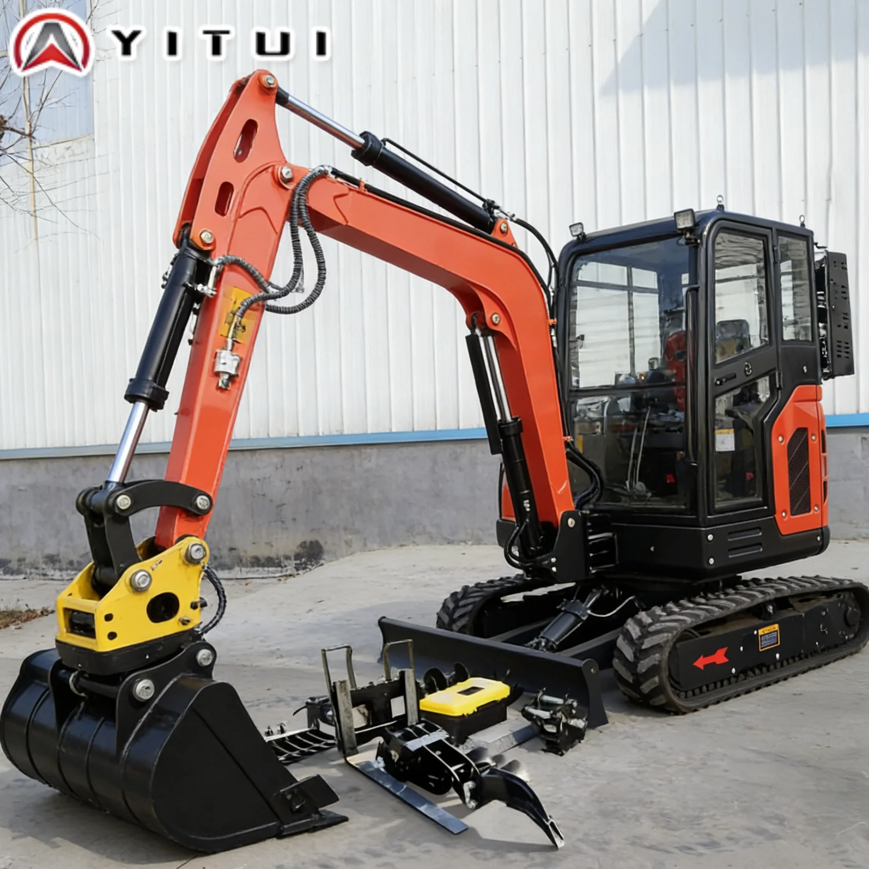 

Индивидуальный мини-экскаватор 3,5 тонны, компактный гидравлический экскаватор с резиновыми гусеницами и навесами для садовой строительной фермы