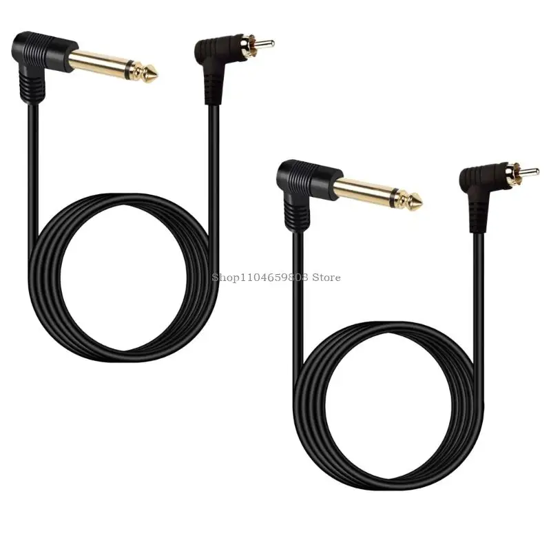 2M Gold Covered Rcas Male to 6.35mm Sound Cable for Home Theater Systems and Professional Audios Applications