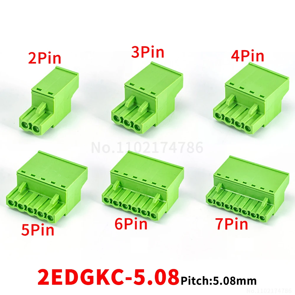 (1 pcs) JM 2EDGKC - 5.08mm pluggable terminal block plug green Phoenix mating connector 2~20P KF 15EDGKC 5.08