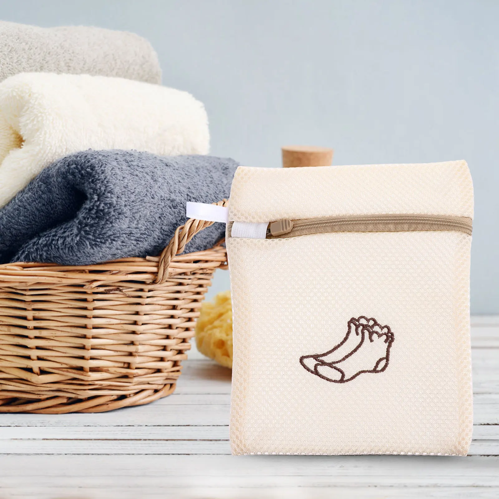 

5 Pcs Set Laundry Bag Travel Storage Bags for Clothes Cleaning Hamper Liner Mesh