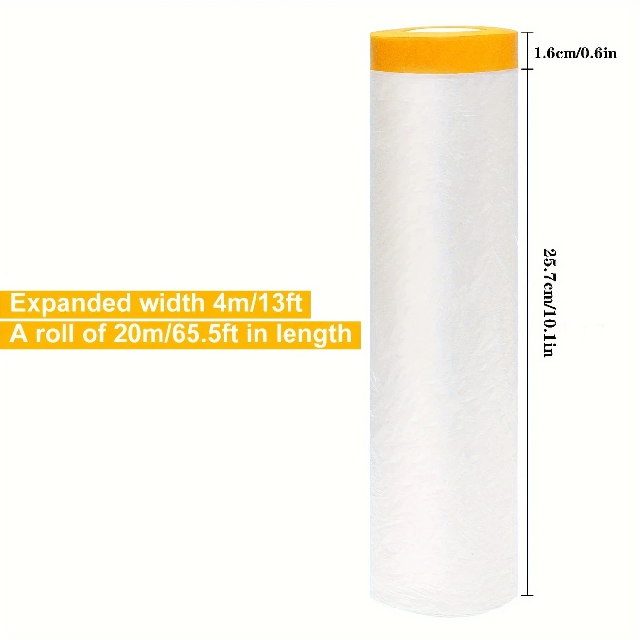 Pre-Taped Masking Film Self Adhesive Plastic Drop Cloth Dustproof Protection Sheet for Car Painting Wall Furniture