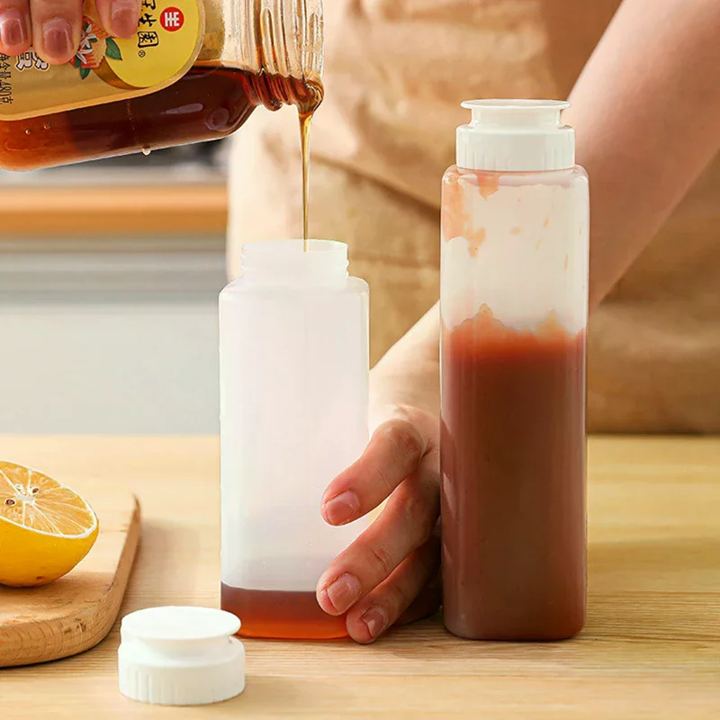 200/300ml Condiment Squeeze Bottle Ketchup Mustard Bottle Clear Mayonnaise Honey Dispenser Sauce Storage Container
