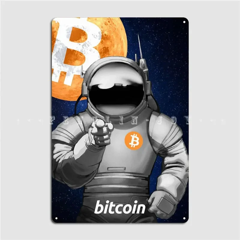 Believe In Bitcoin Metal Sign Printing Cinema Living Room Wall Plaque Wall Tin Sign Poster