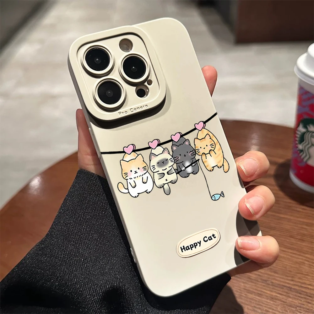 Niedliche lustige Katzenmuster-Silikonhülle für Samsung Galaxy S25 S24 S23 Ultra S22 S21 Plus FE A16 A15 A56 A55 A54 A53 A36 5G Funda – Detail 1