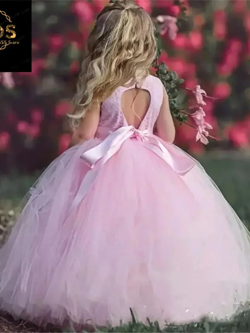 Disfraz de flores para niñas, vestido de princesa de encaje, ropa de otoño e invierno para niños, fiesta de cumpleaños de Año Nuevo, vestido de boda