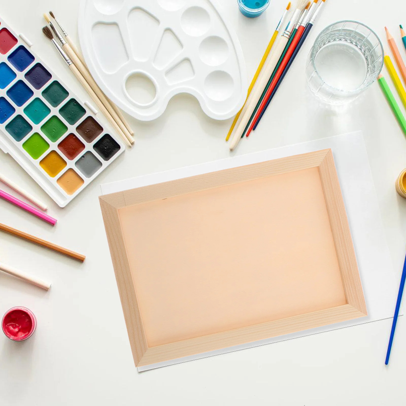 

3Pcs Clay Photo Frame Wooden Kids DIY Picture Craft Kit Bedroom Decor Unpainted Wood Frames Children Artwork Display