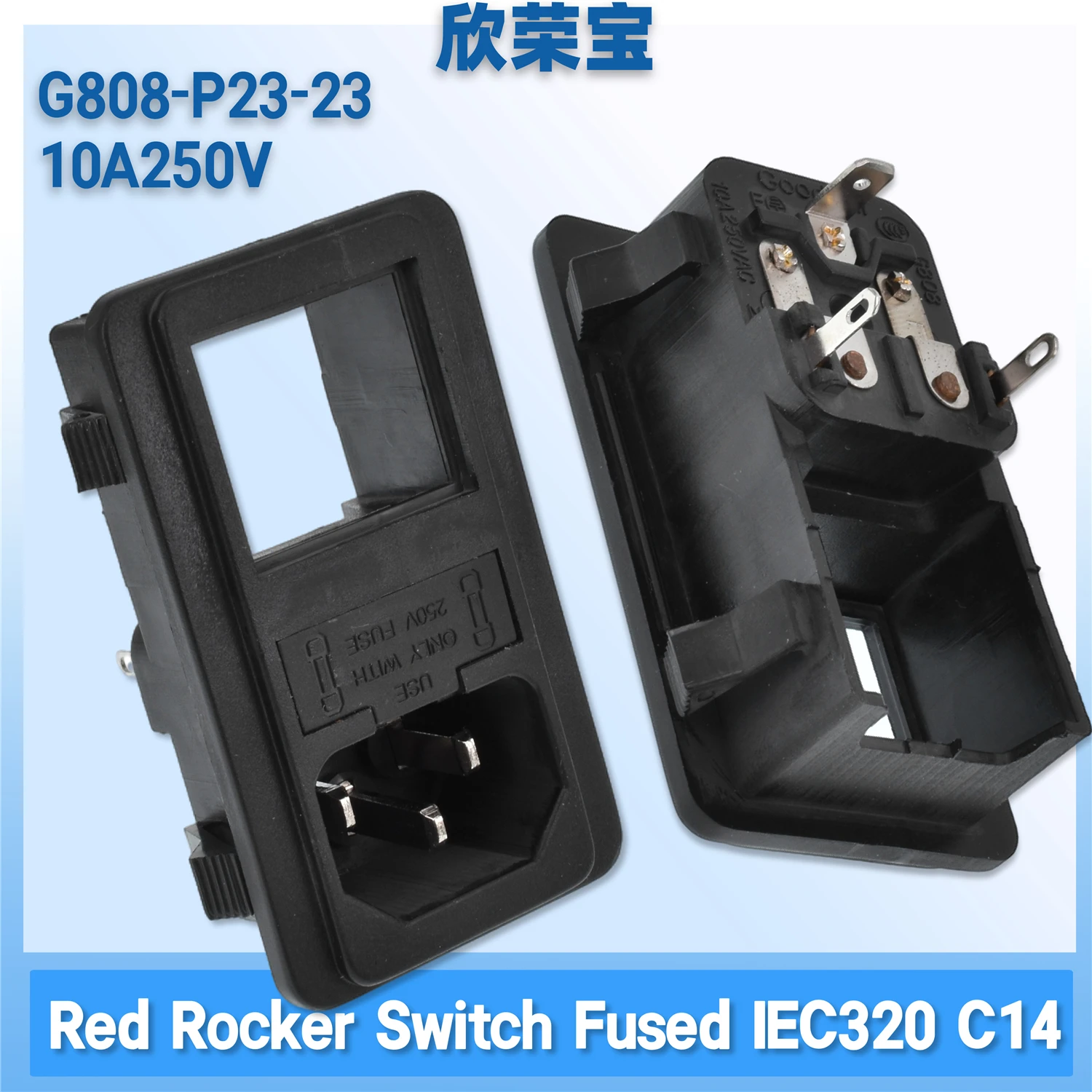IEC320 C14 PDU UPS Panel Mount  Fused Medical device AC Power Electrical Battery Charger Receptacle Docking Panel Plug10A