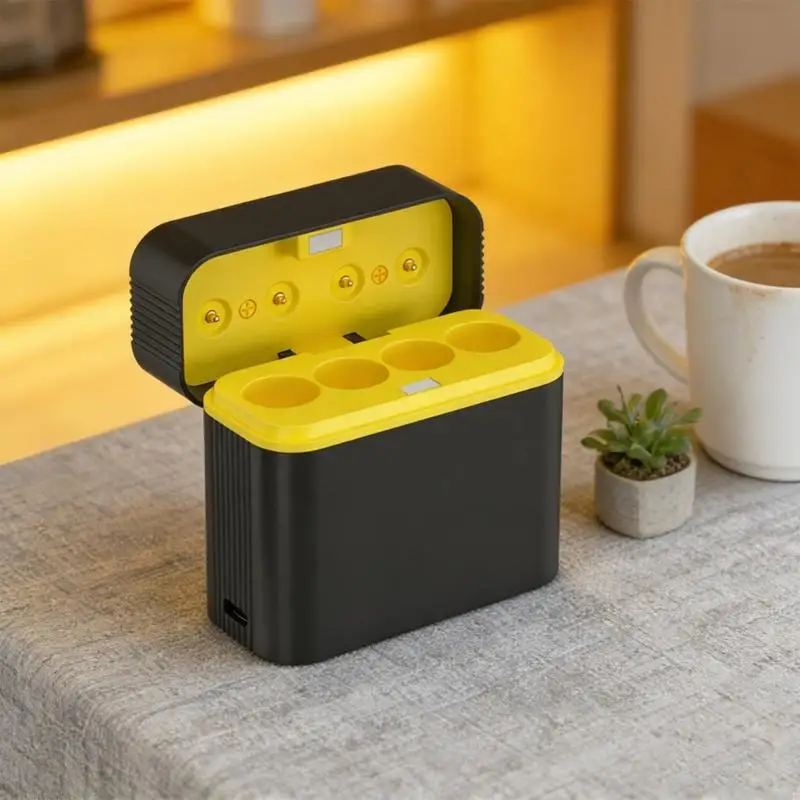 4-Slot Fast Charging Box For 1.5V 2A Batteries With LED Indicators 83CF