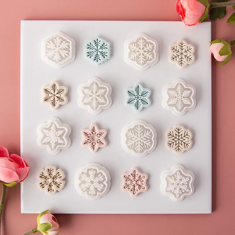 SNASAN Snow Christmas Series Snowflake Clay Cutters Embossing Molds High-Precision DIY Handmade Earrings Jewelry Making