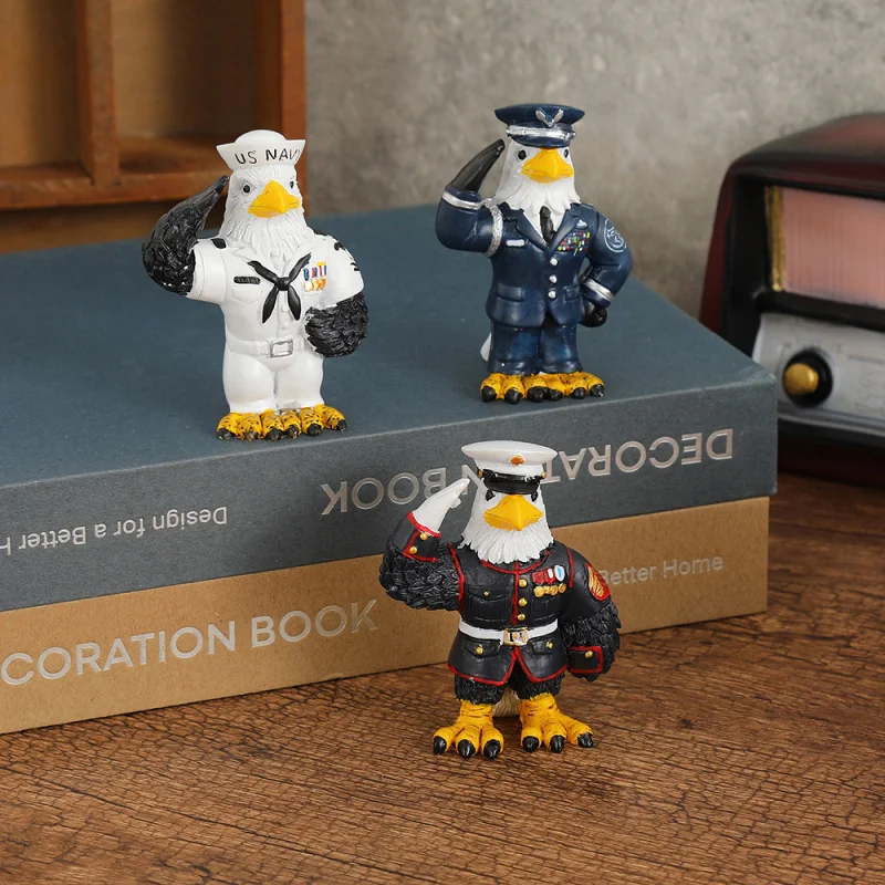 

Eagle Officer Resin Statue, Unique Design Home Decor Figurine, Creative Decorative Ornament for Office Living Room