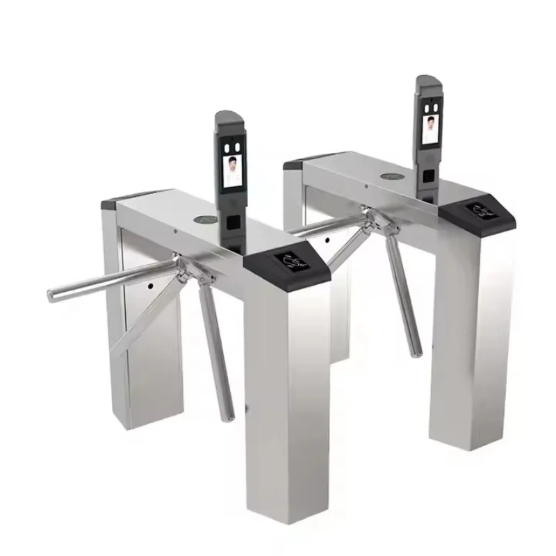 Stainless Steel Tripod Turnstile GateReader With Facial Recognition Pedestrian Security Access Control For Factory School Office