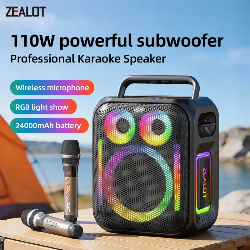 

Беспроводная Bluetooth-колонка ZEALOT-PT11M 110W, портативная уличная акустика с усиленными басами, стереосопряжением и функцией обратной зарядки