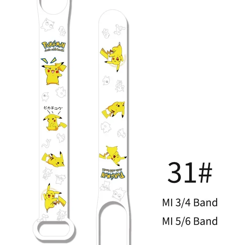 Pokemon Pikachu Strap for Xiaomi Mi Band 7 6 5 4 3  Watch Band Creative Graffiti Bracelet Replacement for XiaoMi 7 4 5 Wristband