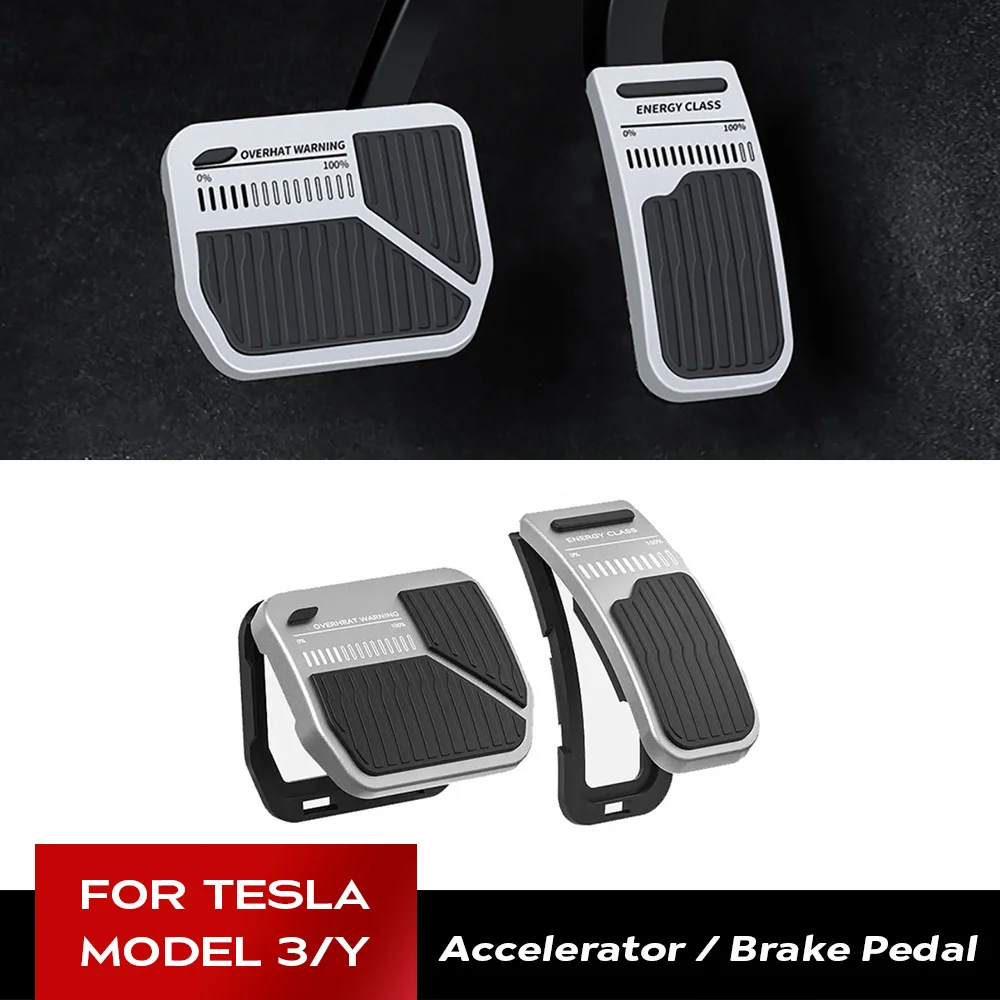 For Tesla Model Y 3 Highland 2024 Accessories New Clip-on Car Foot Pedal Pads Covers  Accelerator Brake Rest Pedal