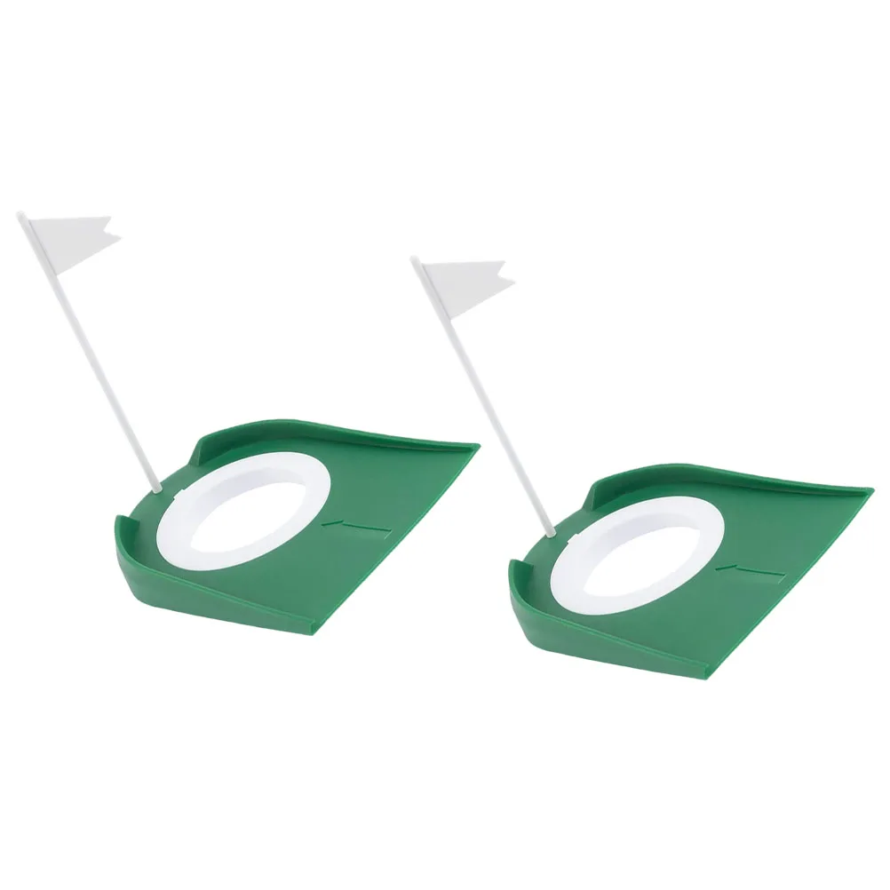 

2 Pcs Mini Golf Putting Disc Practice Hole Training Cup Green Color Plastic Material Portable Easy to Use