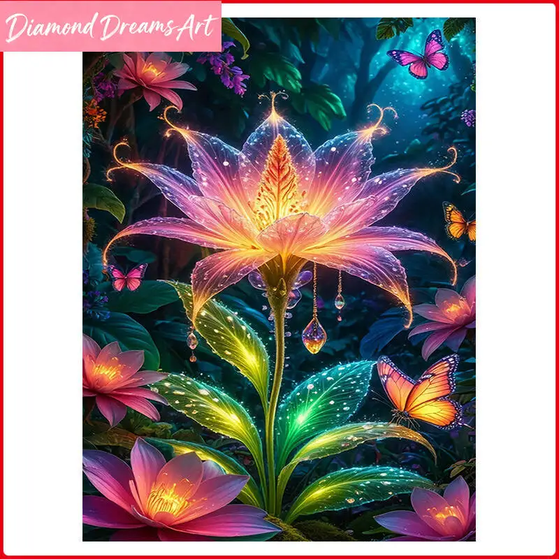 

Новый набор для алмазной вышивки 5D DIY: Картина «Цветок лотоса», мозаика, полный комплект, декор для комнаты, без рамы