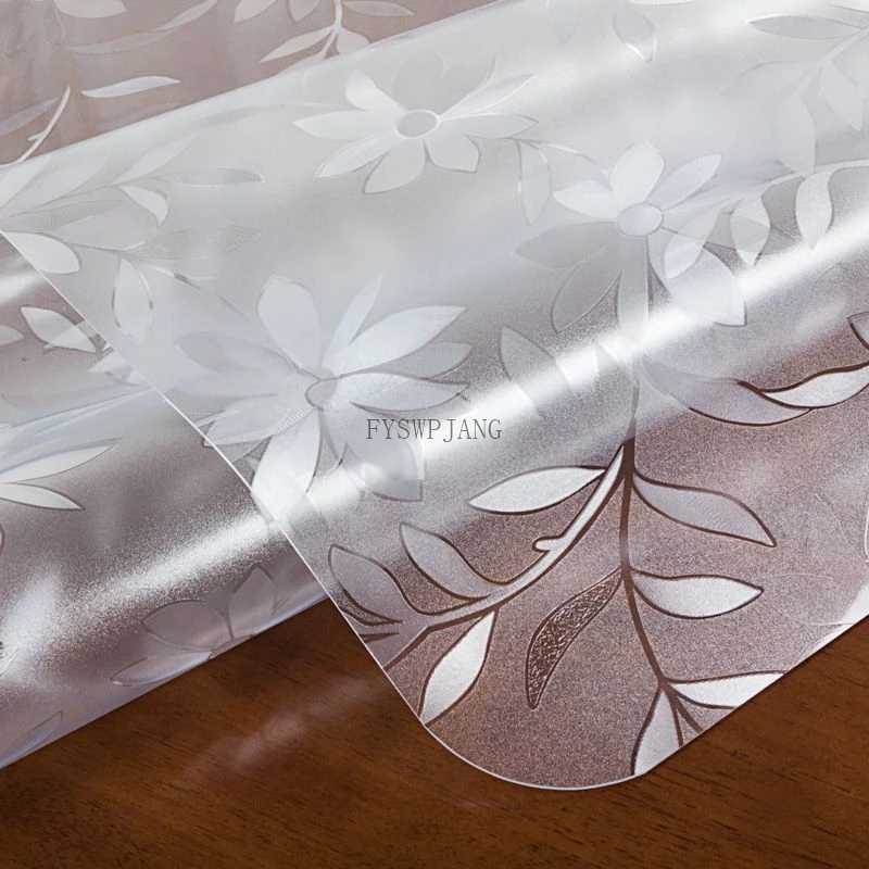 NEW Tablecloth 1.0mm Thickness PVC Transparent Waterproof Table Cover Mat Kitchen Pattern Oil Cloth Glass Soft Cloth Tablecloth
