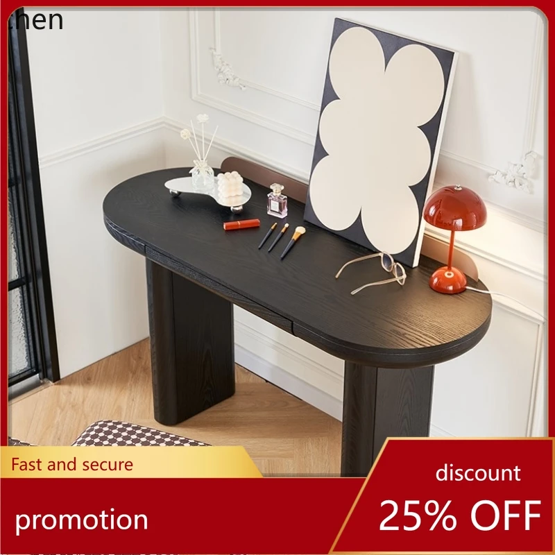 

HT Окрашенный черный дубовый стол Домашний компьютер Студенческий письменный стол Простой интегрированный стол