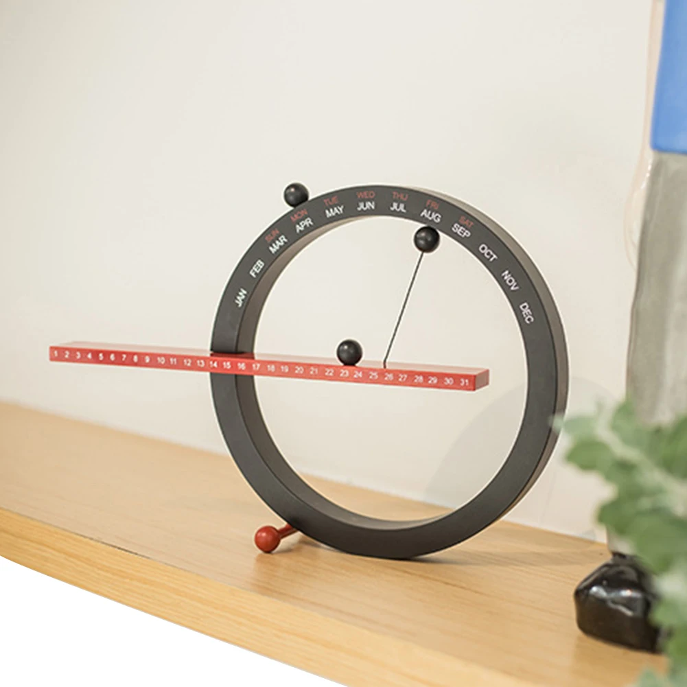Magnetic Ball Perpetual Calendar with Month Week Date Creative Wall Calendar Novelty Desk Calendar for Home Living Room