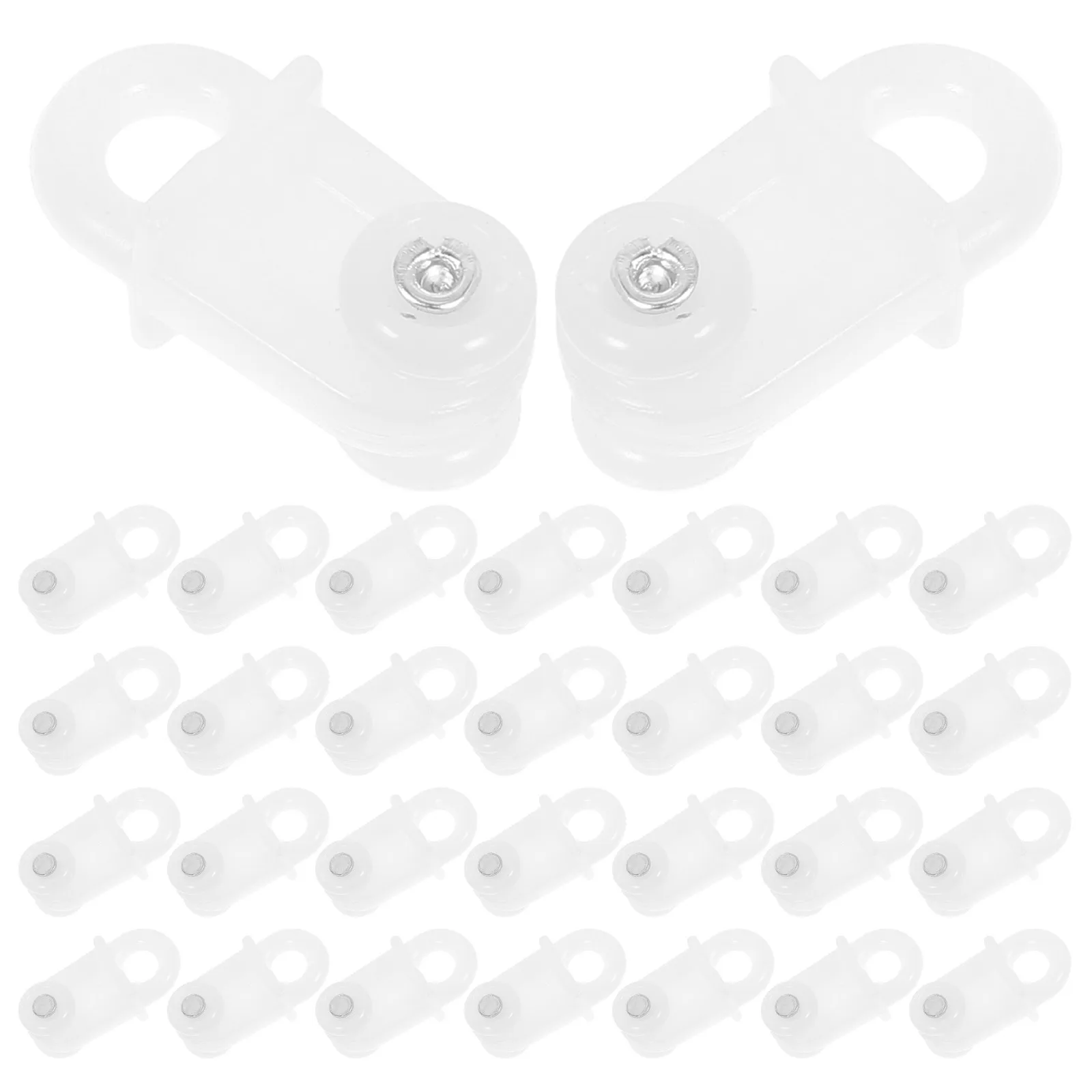 100Pcs Curtain Track Gliders Double Wheel Plastic Pulleys for Ceiling Window Rails Silent Sliding Accessories
