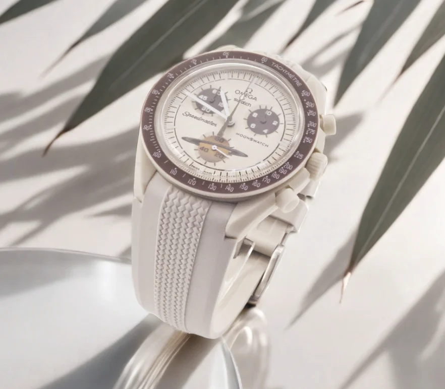 Convient pour montre-bracelet à motif de pneu tissé Omega, bracelet en silicone liquide, joint de bouche incurvée, interface dédiée de 20MM sans couture