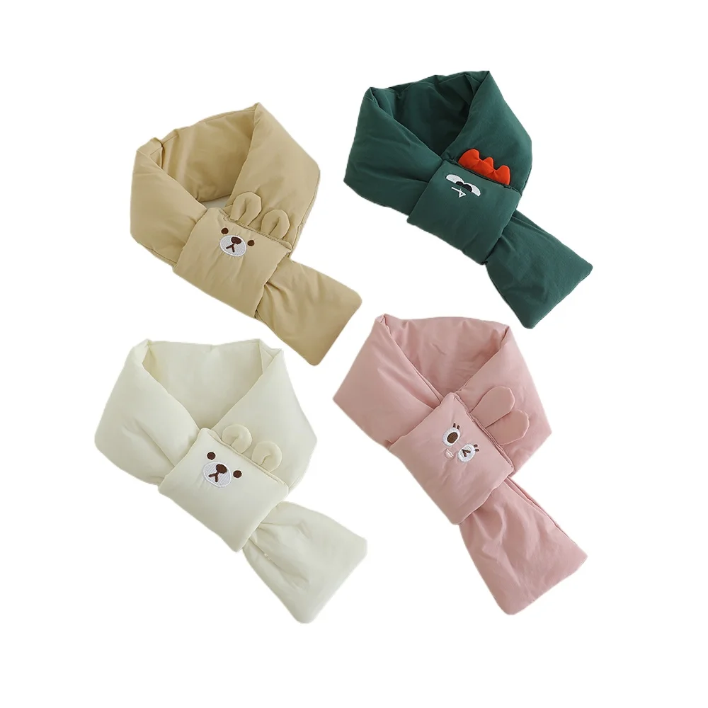 2-5 Years Old Plush Winter Scarf for Boys Girls Outdoor Warm Baby Scarf Unisex Kids Cross Neck Scarf Children Mufflers