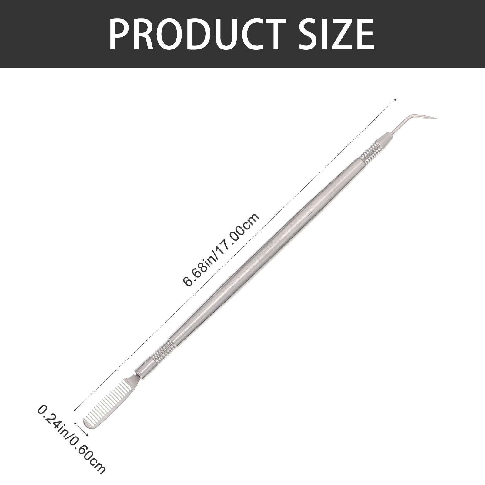 Mathiateur de cils 2 en 1 en acier inoxydable, peignes pour les yeux, brosse, modifier, outil de levage polyvalent, 2 pièces