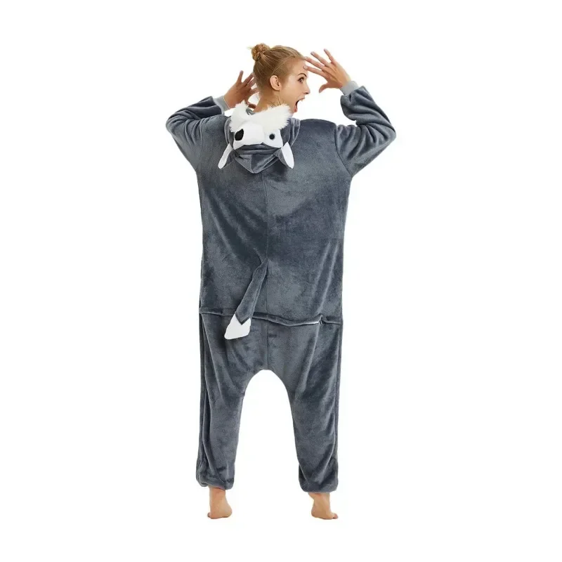 بيجامات ذئب كيغورومي ، ملابس نوم للكبار ، زي تنكري للحيوانات ، ملابس هالوين ، ملابس عيد الميلاد ، الشتاء