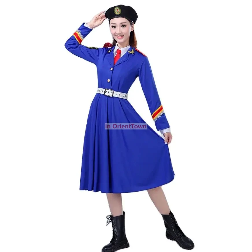 Armee von China Performance Kostüm Militäruniform Damen Soldat Kleidung Fotografie Chor Bühnenkleidung