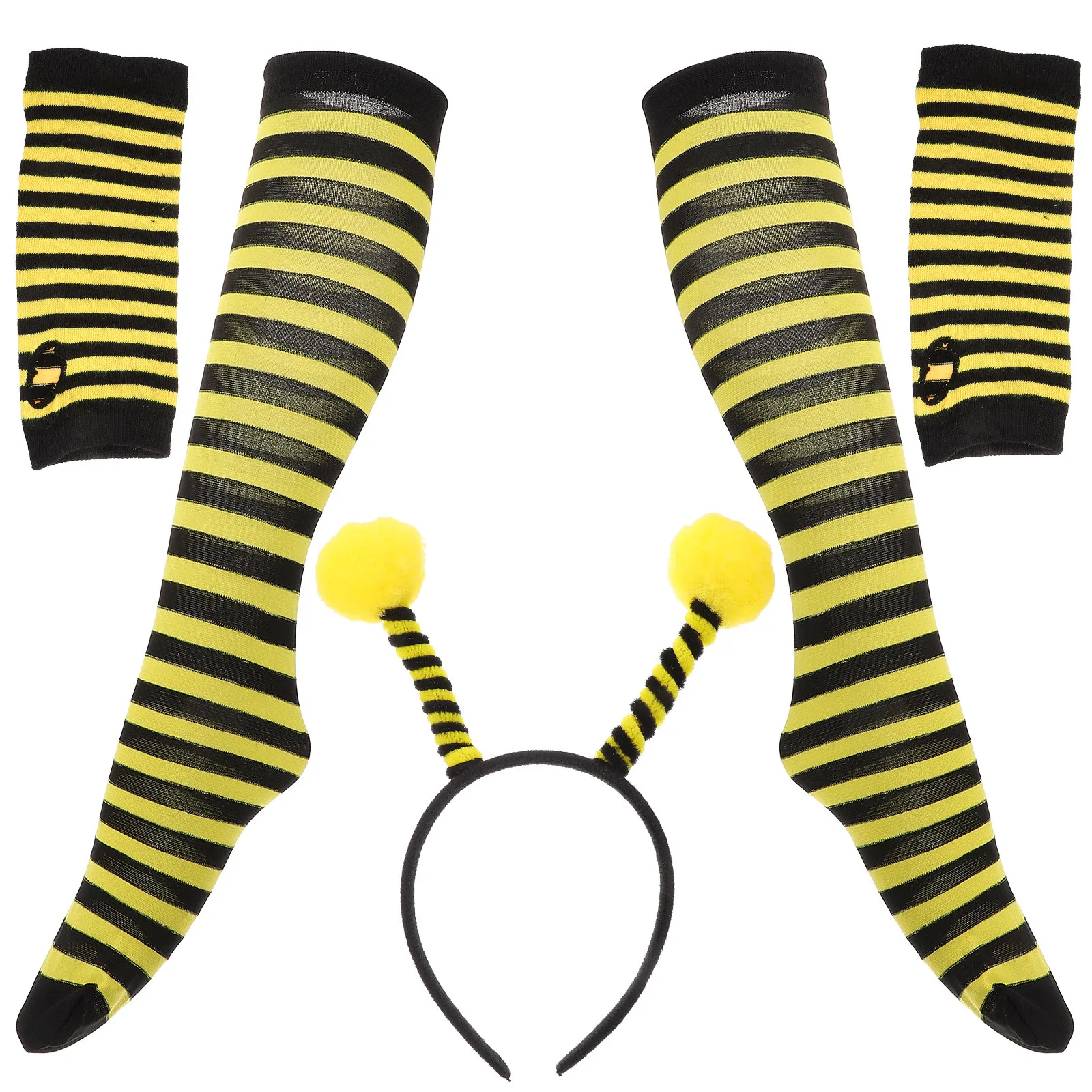 

Bee Costume Kit Animal Headdress Set Headband Gloves Stockings Party Supplies Cosplay Props Stage Performance Halloween