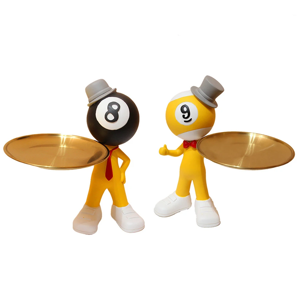 Creative Key Storage America Eight Ball Billiards NO. 8 9 Living Room Decor Craft Decoration Ornaments Figurine Model