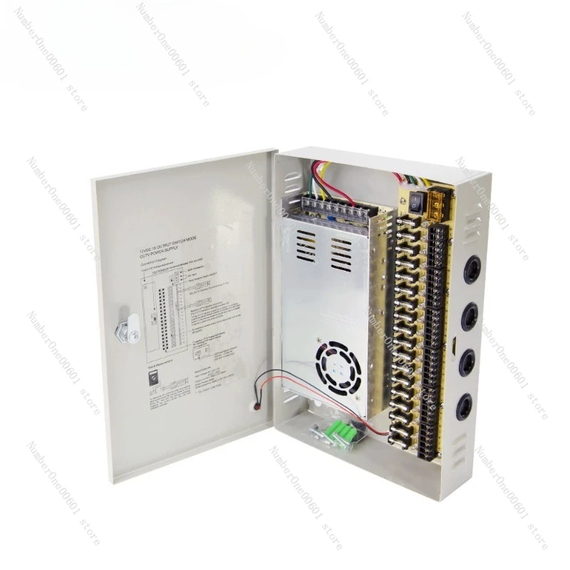 12V 10A 9-Channel Centralized Power Supply Box with 18 Outputs, Switch Power for Surveillance Cameras 5A/10A/20A/30A