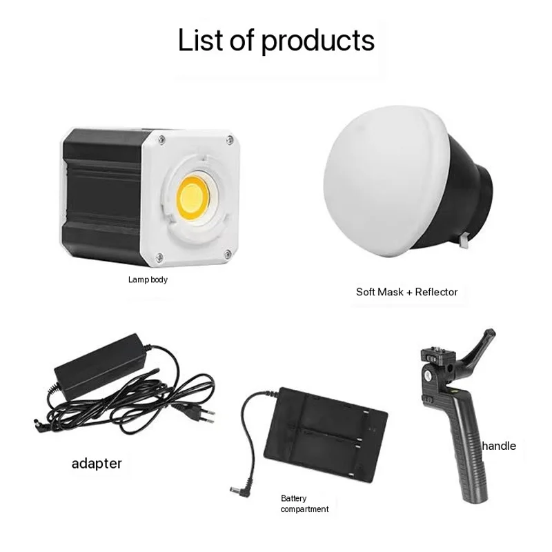 SHUNYI 60W COB LED Video Light 2800K-6800K Photography Light for Live Streaming outdoor Home Studio Comercial Photography Lamp