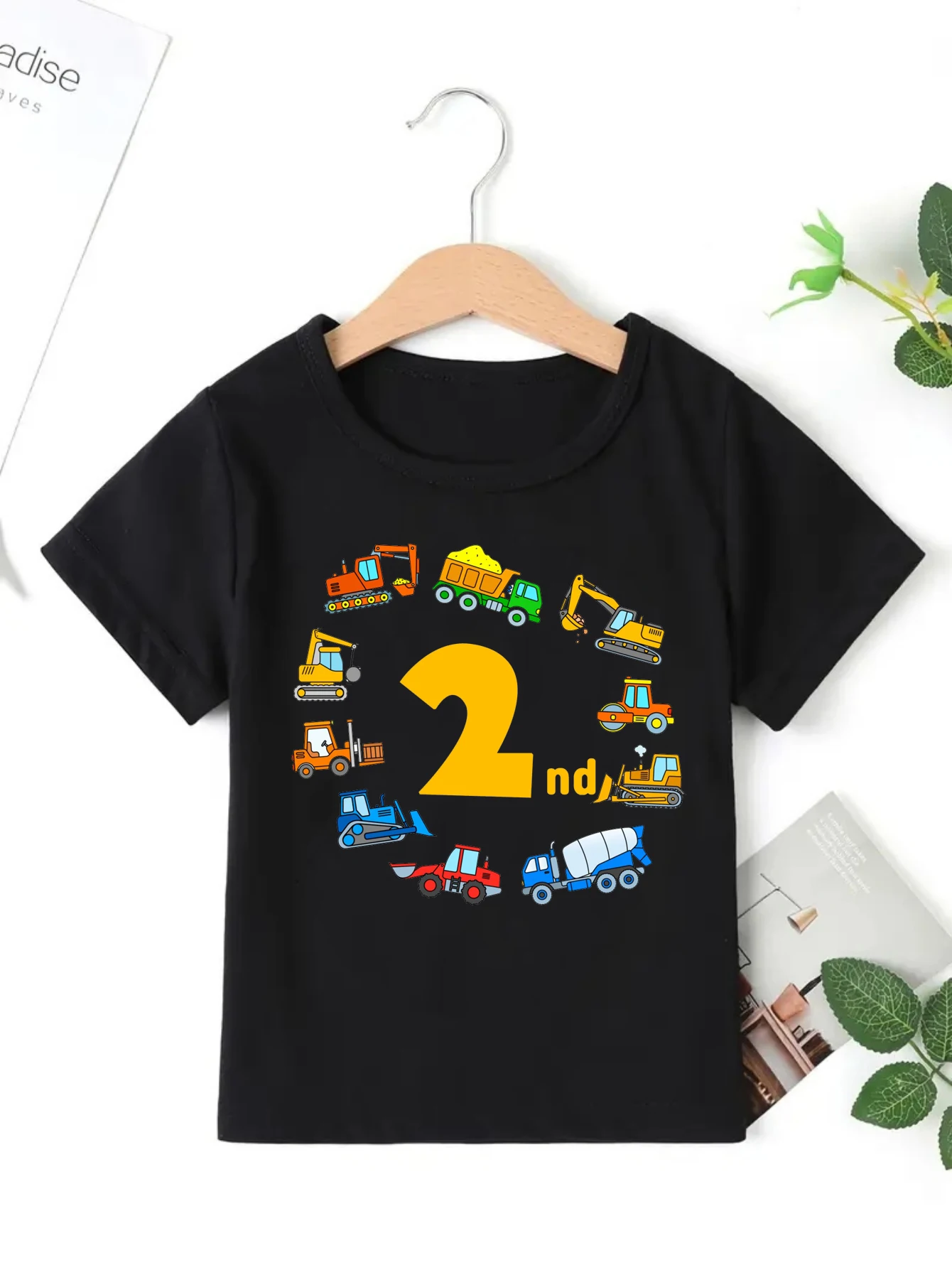 

2nd/3rd/4th Birthday Gift Excavators Printed T Shirt Boys Just A Boy Who Loves Excavator T-Shirt Funny Kids Clothes