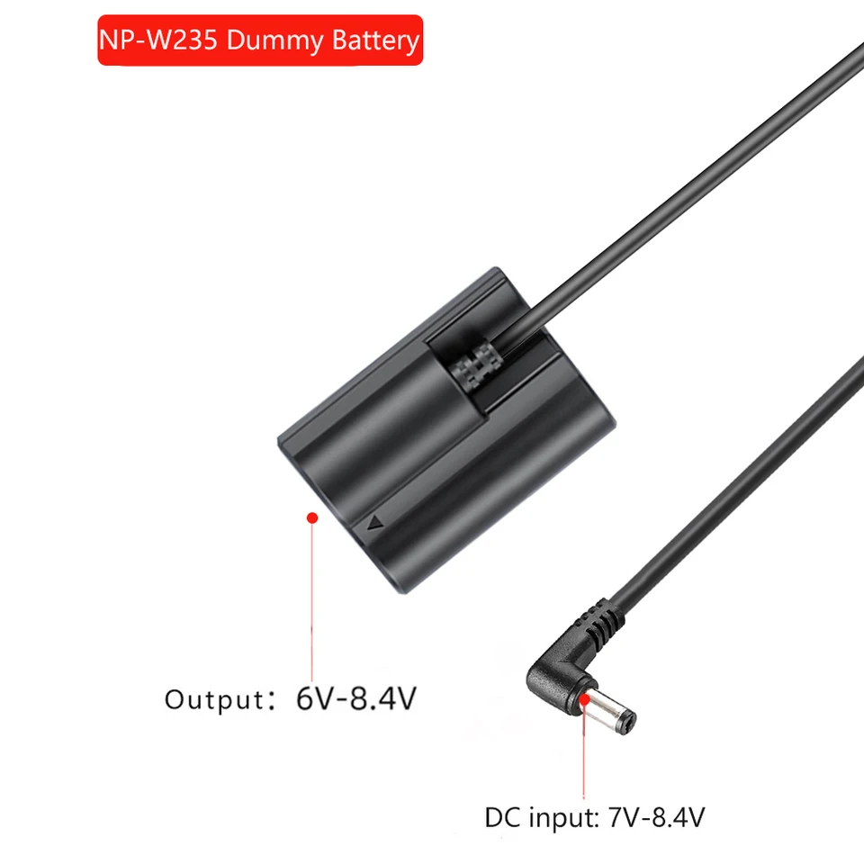 Mspalocell NP-W235 dummy batterij-voedingsadapter met USB, DC-koppeling vervanging voor Fujifilm X-T5 X-T4 X-H2S X-H2 GFX50SII GFX100S VG-XT4 X-S20-4266 camera's dummy battery