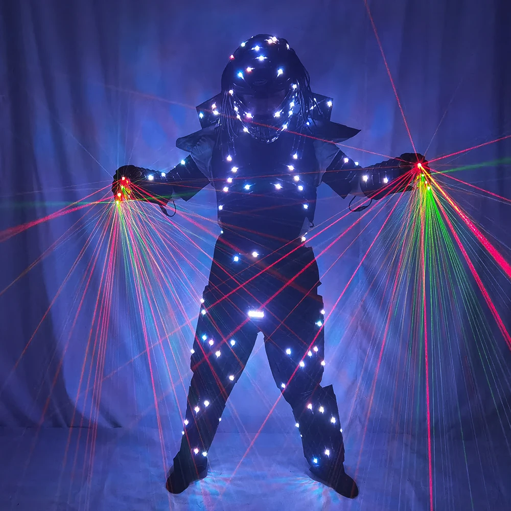 Full Color LED Robot Suit, Laser Predator Costume, Stage Dancer, Iron Soldier Wearing, Cosplay Suit for Nightclub