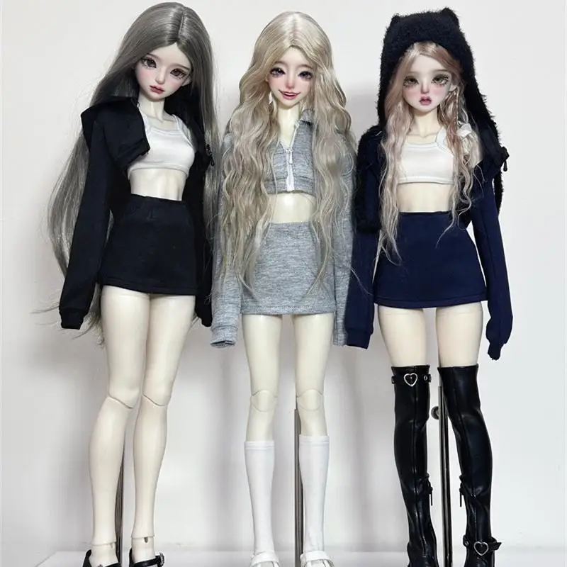 

Custom Sports Hoodie Jacket Suspender Skirt Outfit For BJD Clothes 1/3 Smart Doll 1/4 Minifee MSD IP EID