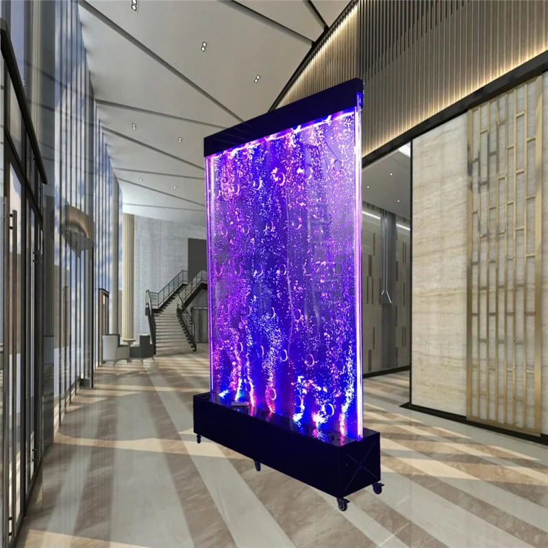 custom.Freestanding Panel Bubble RGB Color Changing Lighted Sliding Room Dividing Screen