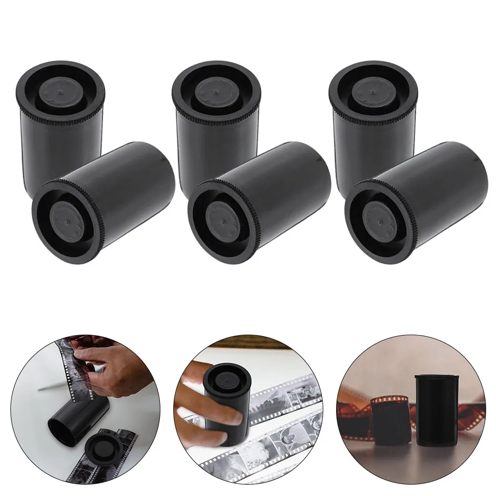 

50 Pcs Plastic Canister Cylindrical Box Storage Container Lid for Camera Film Dustproof Moisture Resistant Lightweight for Film