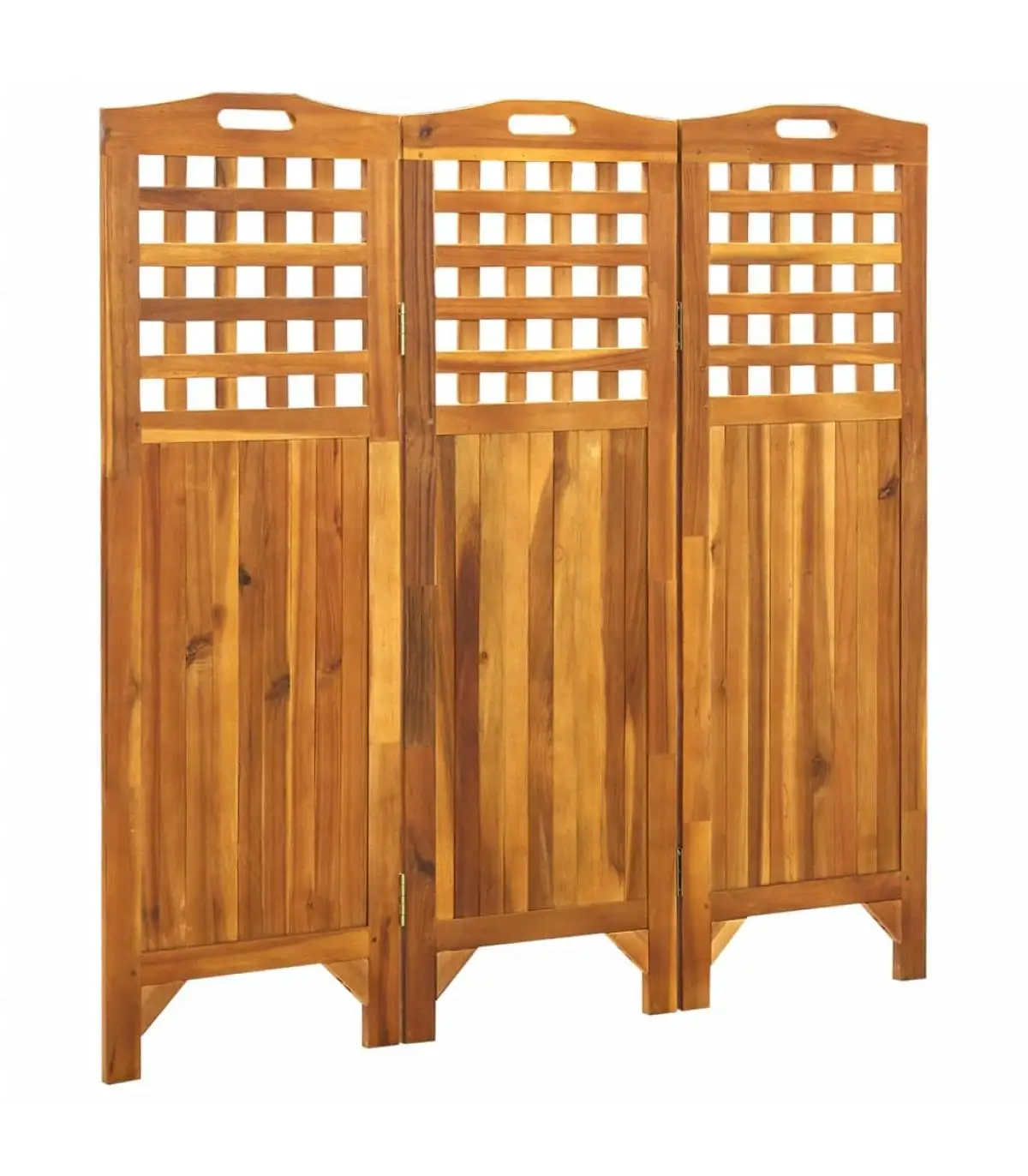 3 Panels Solid Wood acacia Room Dividers 121x2x120 cm