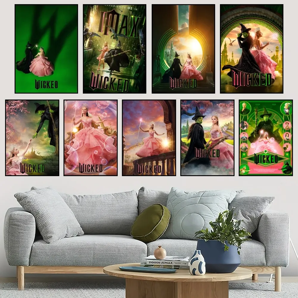 W-Wicked Part One Movie P Poster Home Bar Coffee House Decor Aesthetic Art Wall Painting Stickers Indoor