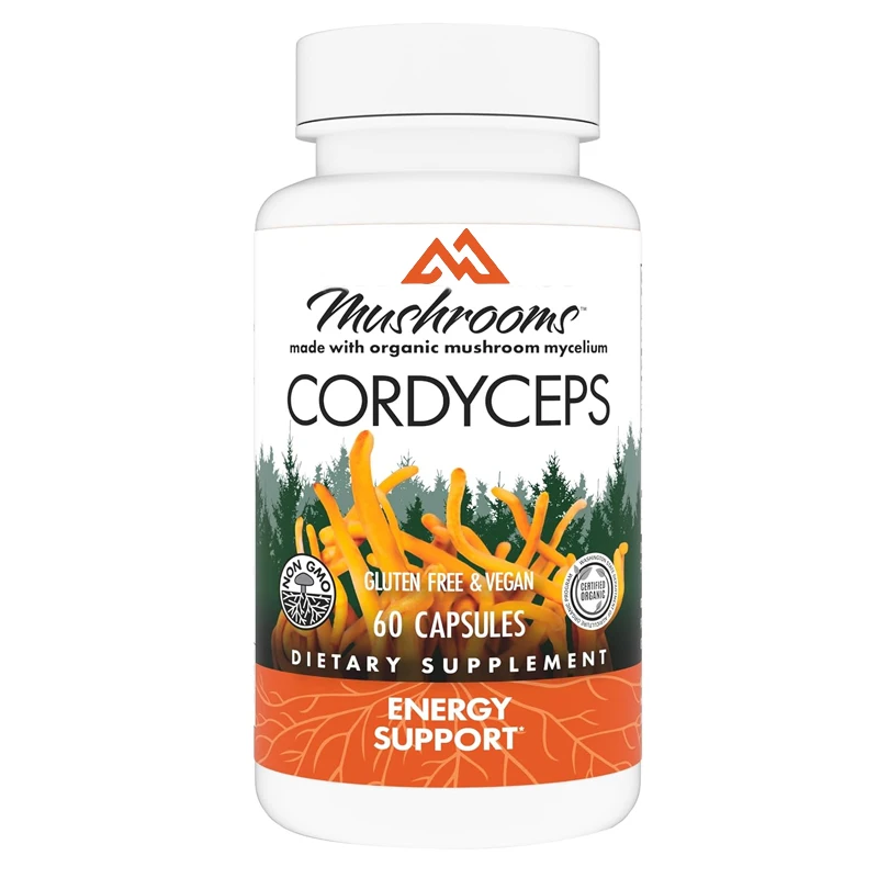 Cordyceps Capsules Immune & Energy Support Supplements Kidney Health Antioxidant 60 Capsules Vegetarian