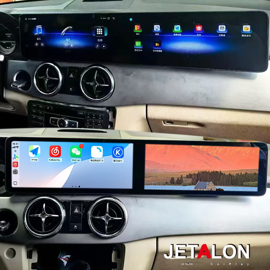 Dual Screen For Benz GLK 2013 2014 2015 GPS Navigation Android Auto Stereo Car Radio Carplay Multimedia Video Player Head Unit