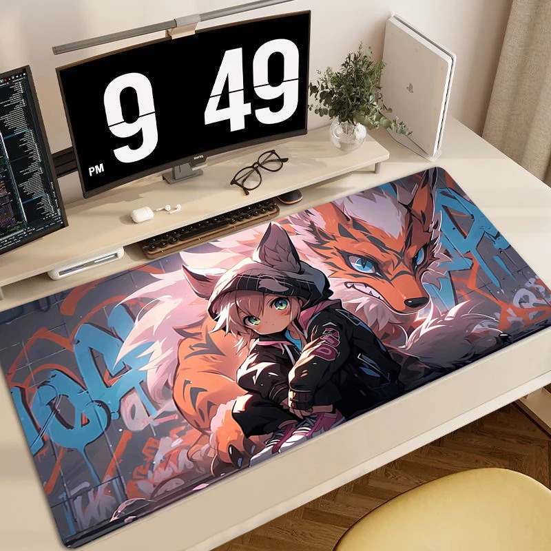 Non-Slip Grande Gaming Mousepad, Gamer Computer Mouse Pad, Desk Mat, Mesa de escritório, Tapete de borracha, Tapete Laptop, XXL Bloqueio Borda