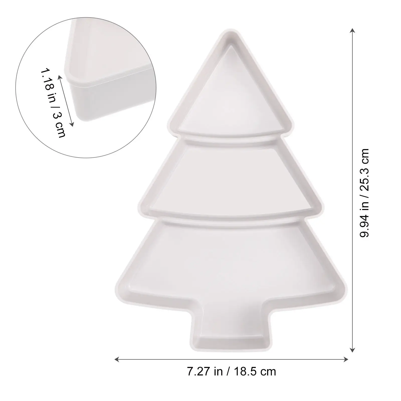 2Pcs Christmas Tree Shape Plastic Fruit Tray for Snacks Nuts Dried Fruit Serving Storage Reusable Food Safe Compartment Design