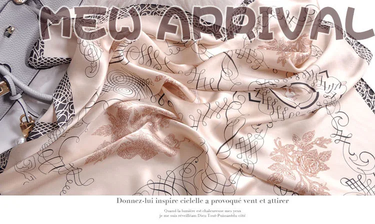 Luxus Apricot Print 70*70cm Seide Quadrat Schal Frauen Weiche Satin Haarband Halstuch Krawatte Weibliche Stirnband Foulard Tasche band Geschenk – Detail 1