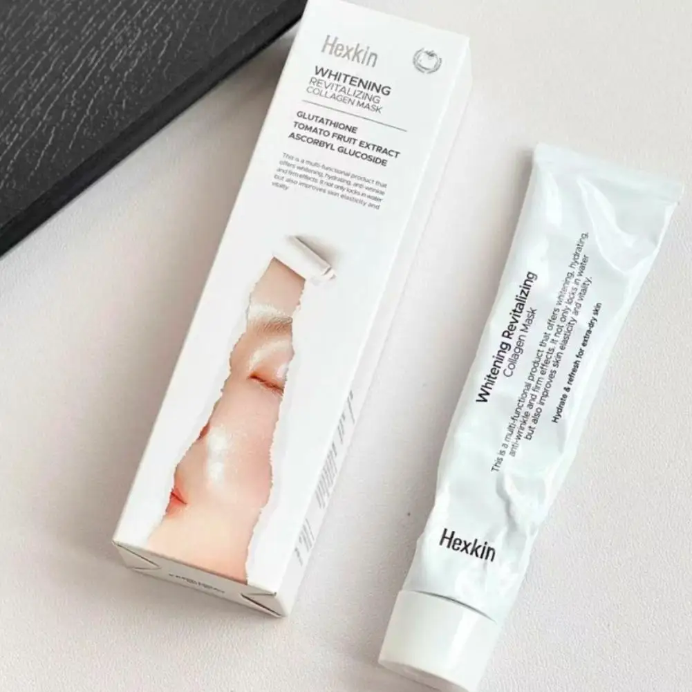 تبييض تنشيط قناع الكولاجين الكولاجين ضخ أنبوب أبيض صغير فيلم لينة ترطيب عميق غير دهني العناية بالبشرة #5