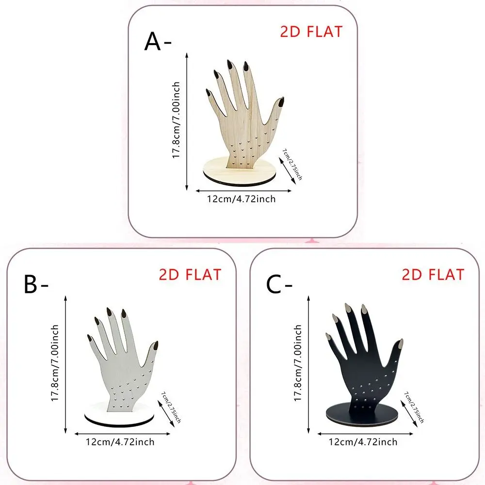 2D Holzringständer in Handform, leicht, glatt poliert, kompakte Größe, stabiler Ringhalter, Tischdekoration – Detail 1